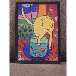 Framed Picture Henri Matisse's painting, "Cat with Red Fish" 5X7